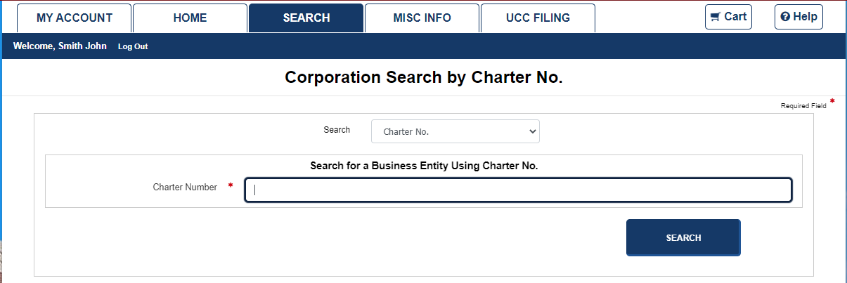 Charter number search