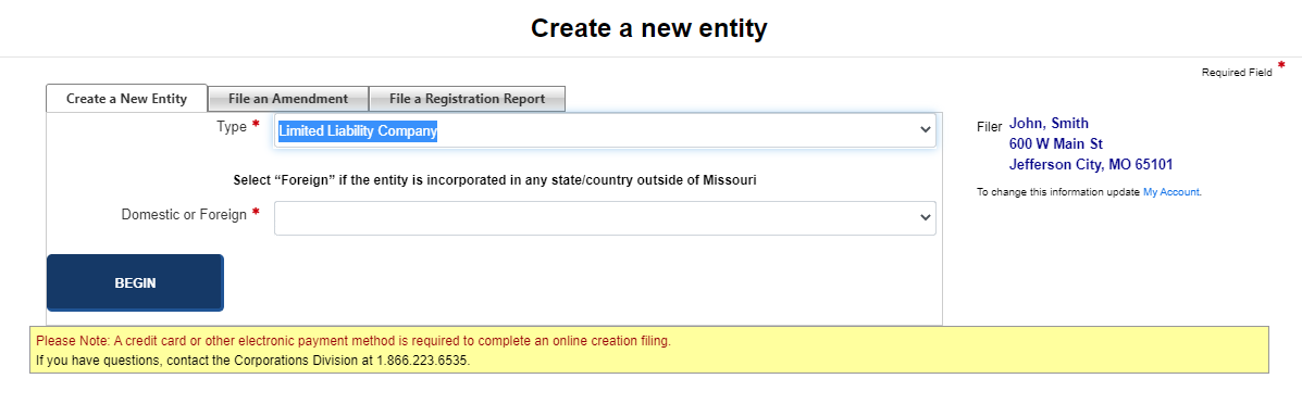 Creating a limited liability company Creating a limited liability company