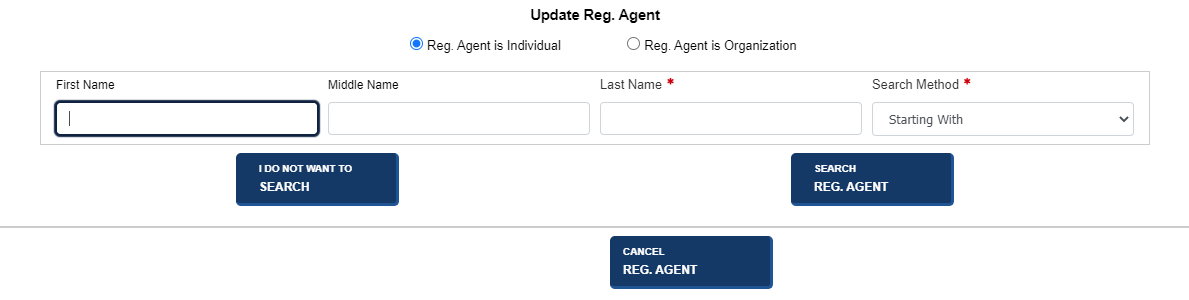 Add registered agent - individual