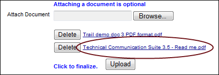 Uploaded document link