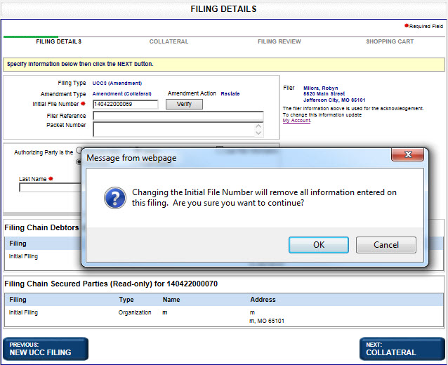 Changing the initial file number